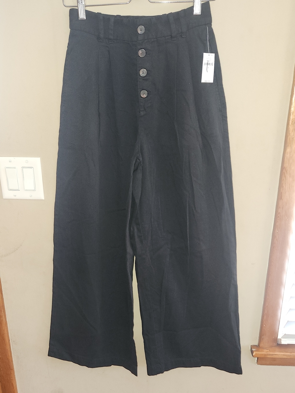 Nwt Gap X Doen Collab Black High-Waisted Wide-Leg Pants . Size: 2